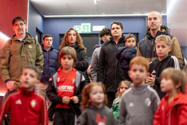 Disfrutando de la visita guiada por el estadio
