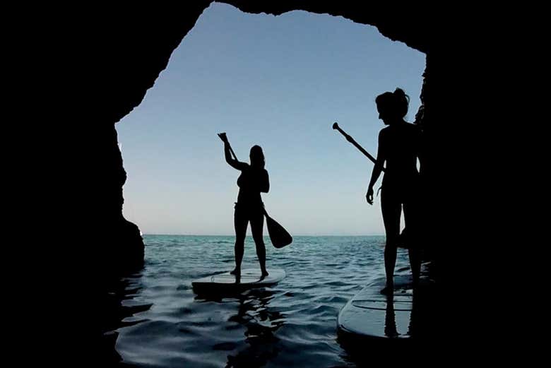 Going inside a cave