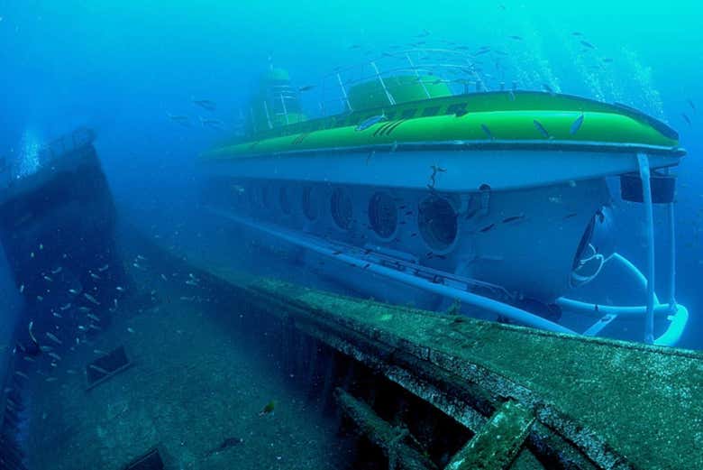 Navegando en el submarino