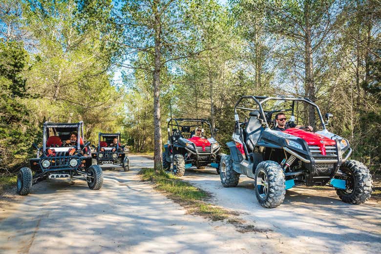 Enjoying the buggy tour of Ibiza