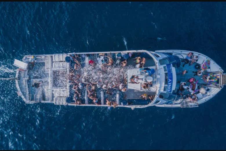 Vue aérienne du bateau