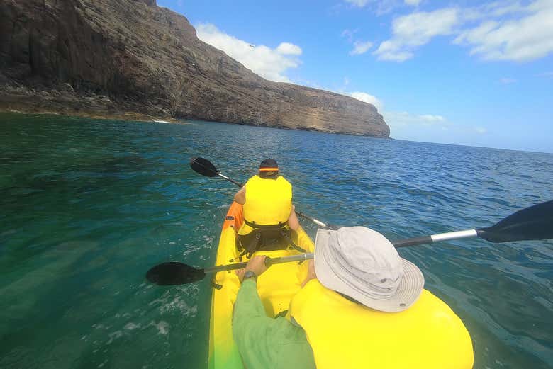 Disfrutando de los kayaks