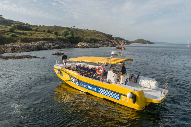 Chegando à costa das ilhas Cíes