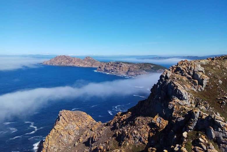 Vistas panorâmicas das ilhas Cíes