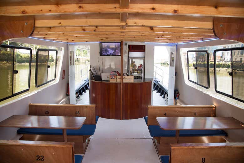 Inside the boat