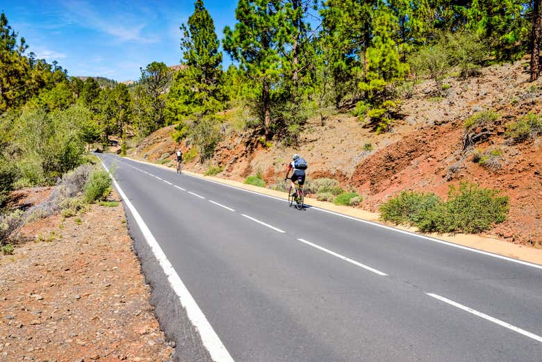 Ciclistas en el Parque Nacional del Teide
