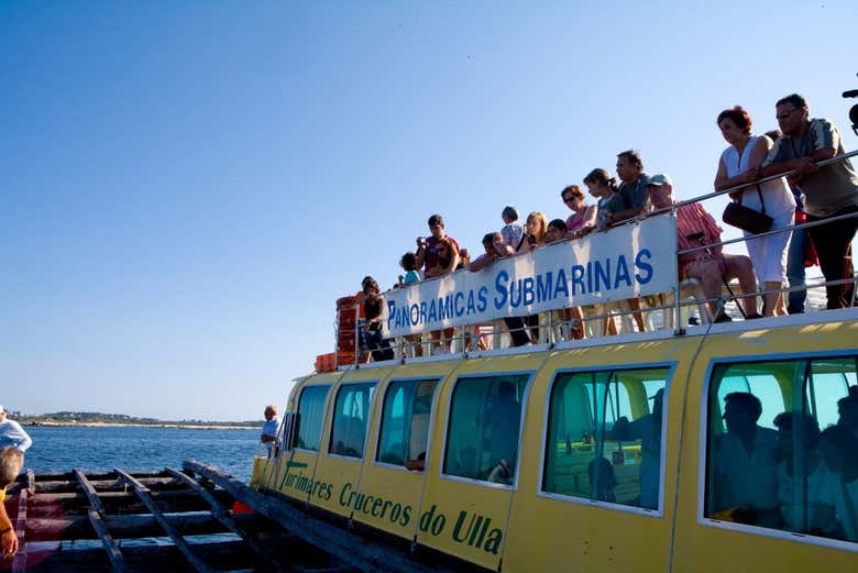 En barco por la ría de Arousa