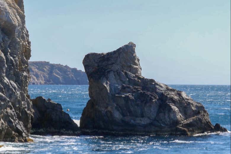Admire the fascinating rock formations along the coast