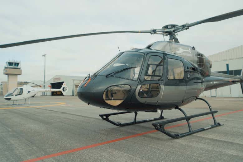 Helicóptero preparado para el paseo