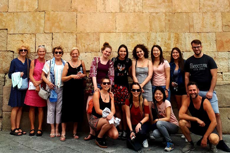 Disfrutando del tour literario por Salamanca