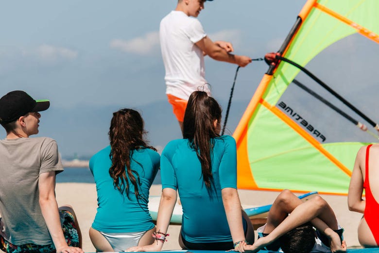 Enjoying the windsurfing activity on the Costa Dorada