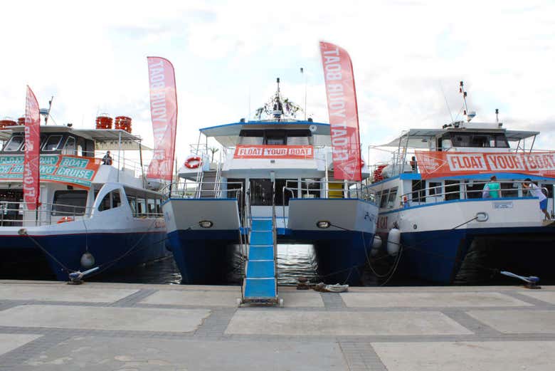 Boats at the port of San Antonio