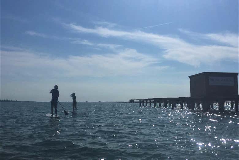 Navegando hacia la mejillonera y su chiringuito