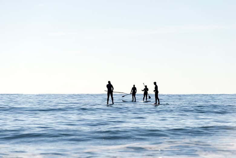 Haciendo paddle surf