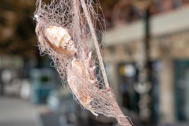 Detalle de unas redes de pesca 