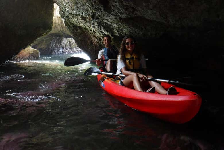 Enjoying the kayak tour in Cabo de Gata