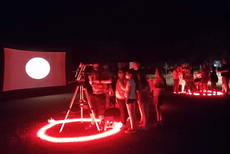 Observação de estrelas no pântano de Valmayor