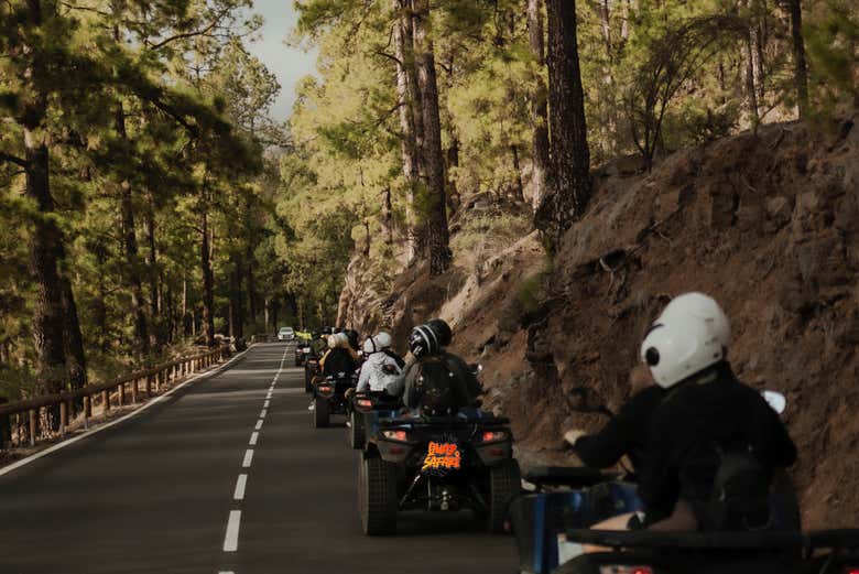 Los quads por las carreteras de ascenso al Teide