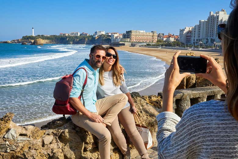 Sur la plage de Biarritz