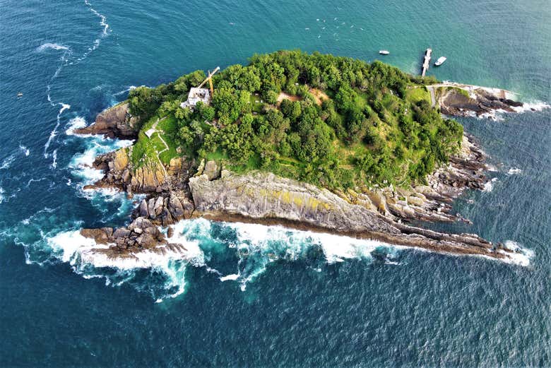 Vue aérienne de l'île de Santa Clara