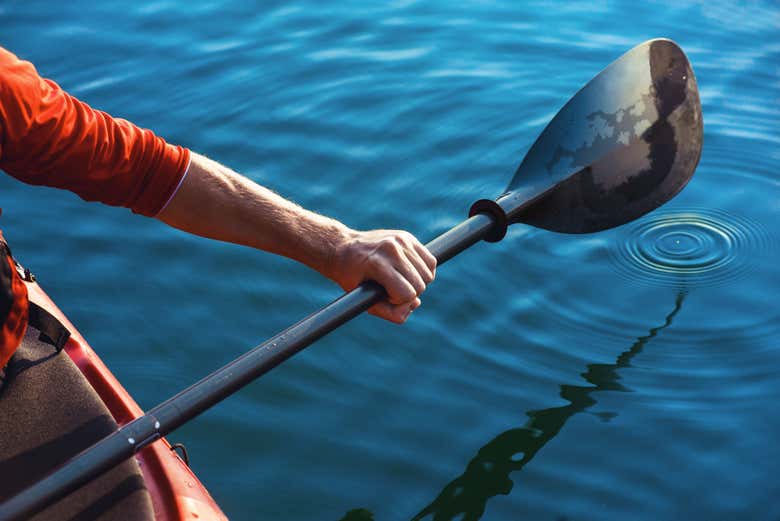 Remando en los kayaks