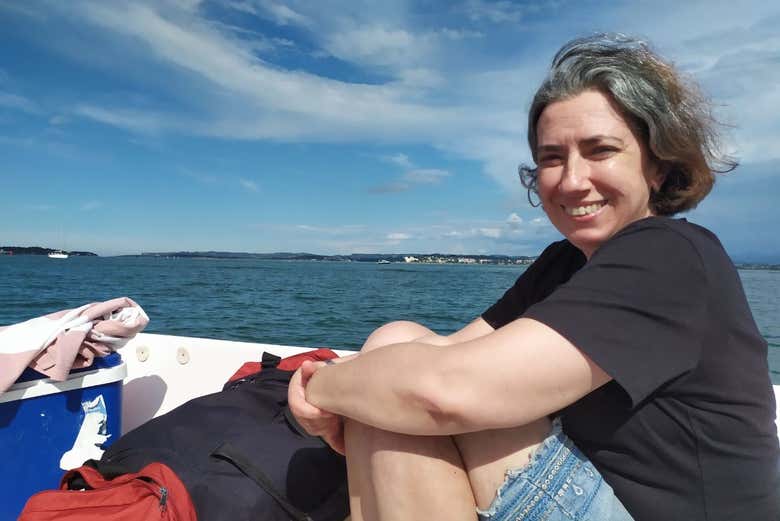 Posando a bordo del barco 