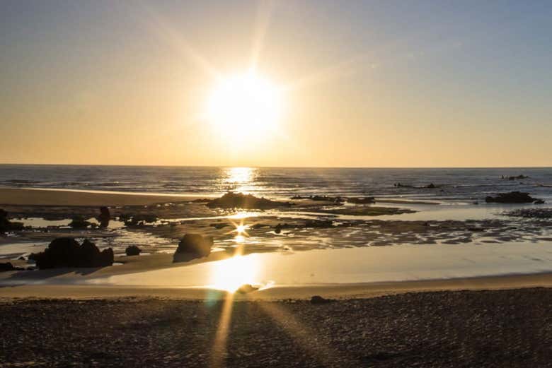 Atardecer en la playa de Santander