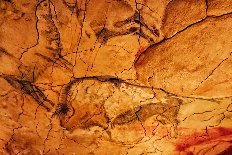 Pintura de un bisonte en Altamira