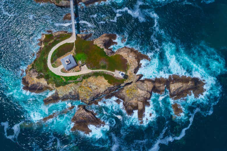 Vue aérienne sur l'île de Pancha