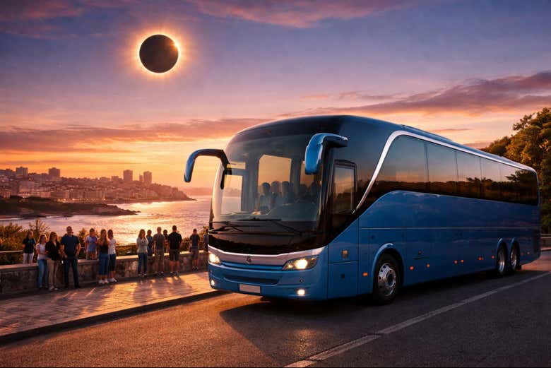 Autobús en la costa 