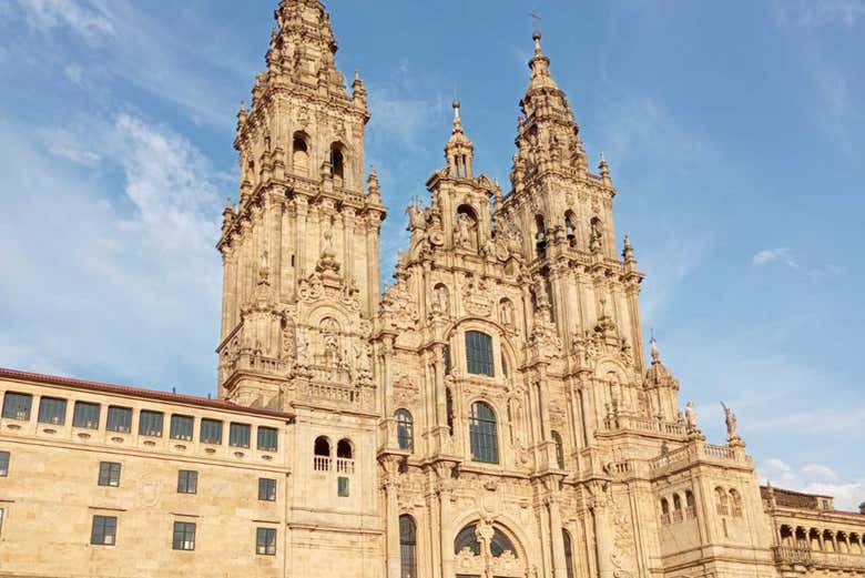 Llegando a la Catedral de Santiago