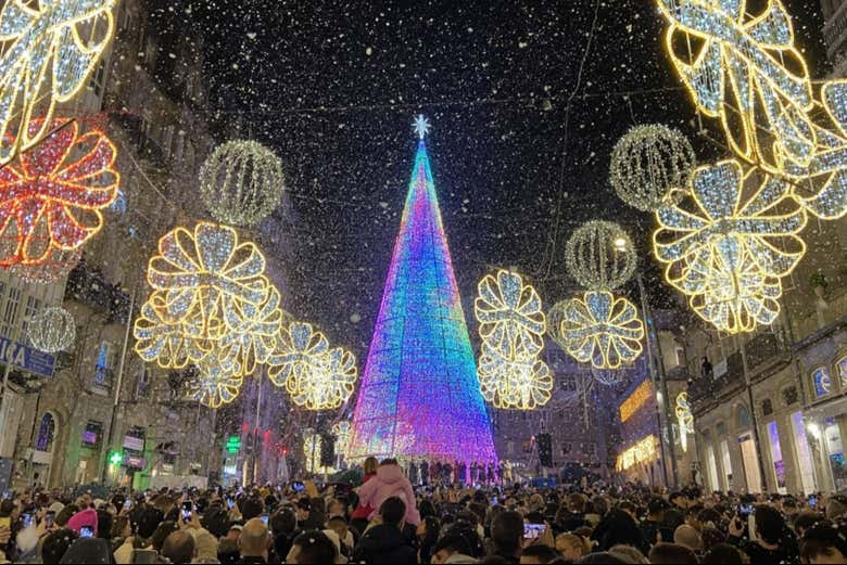 Impresionante árbol de Navidad en Vigo