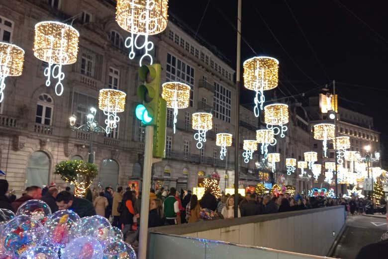 Puerta del Sol con luces de Navidad