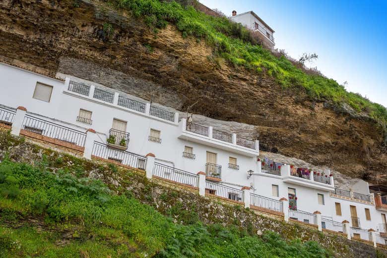 Houses carved into the cliffs in Setenil