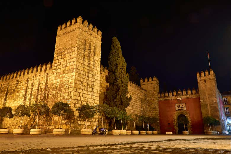 L'Alcázar de Séville de nuit