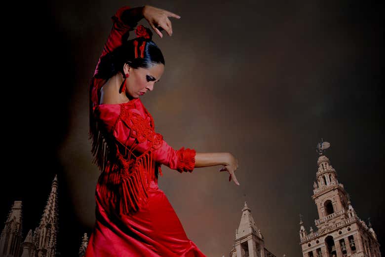 One of the flamenco dancers