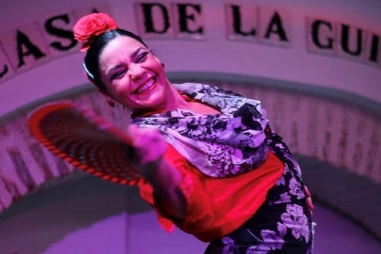 Una ballerina durante lo show