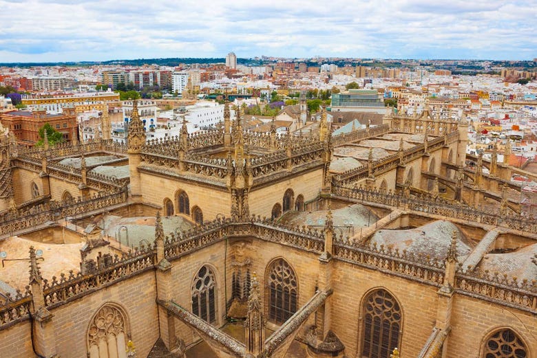 Overlooking the vast Seville Cathedral