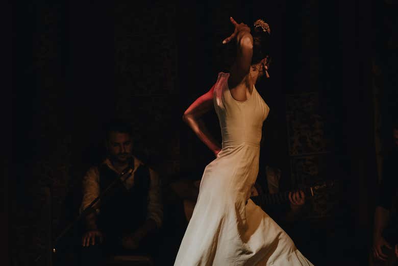 Bailaora sobre el escenario