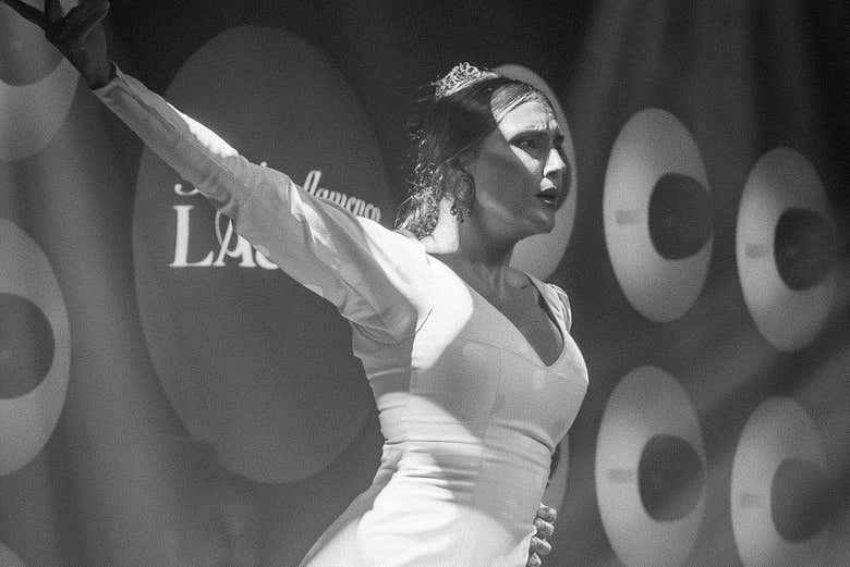 Disfrutando del espectáculo flamenco en Las Setas