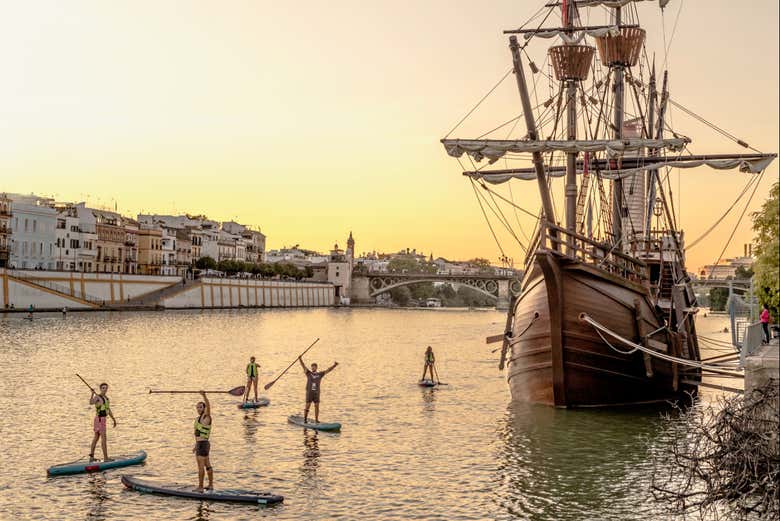 Paddle surf al tramonto