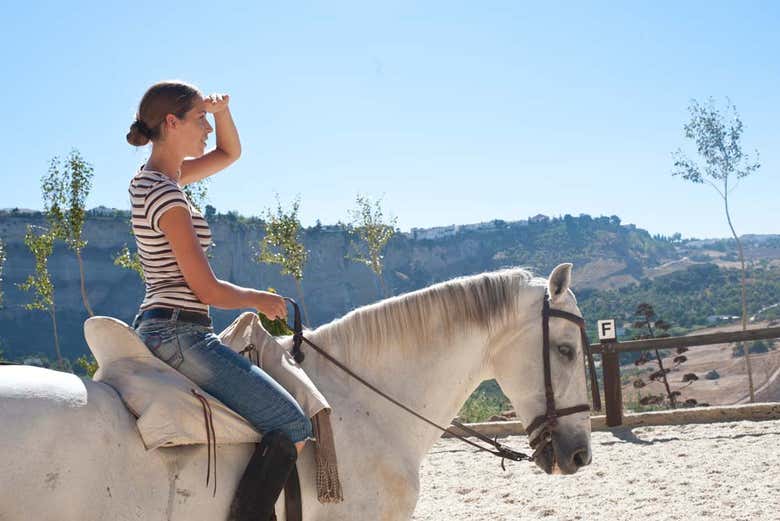 Desfrutando do passeio a cavalo