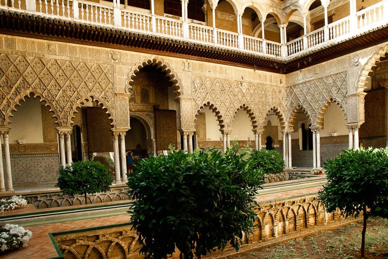 Beautiful gardens of the Alcazar of Seville