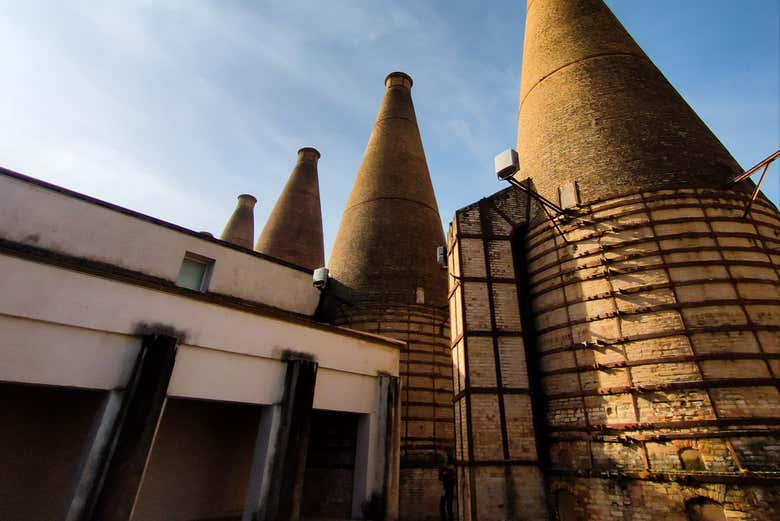 Hornos botella de la fábrica de loza Pickman