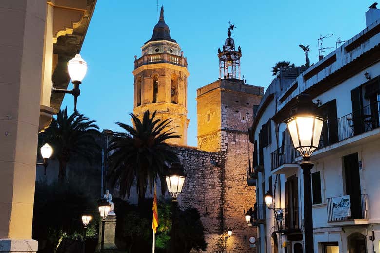 Centre-ville de Sitges de nuit