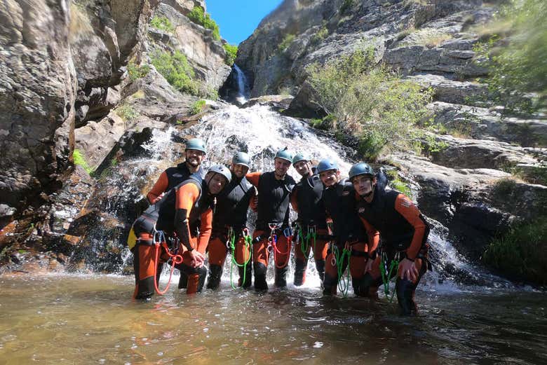 Practicando barranquismo en Somosierra