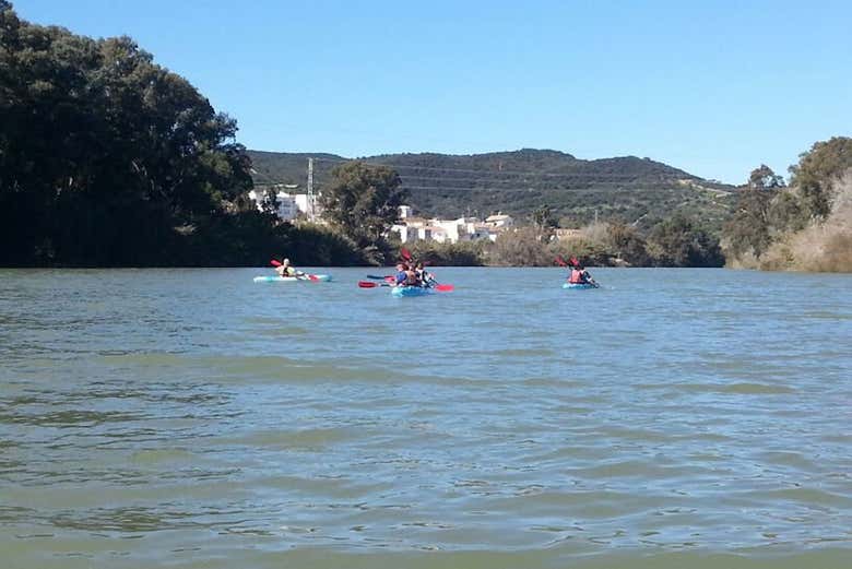 Durante o tour de caiaque no rio Guadiaro