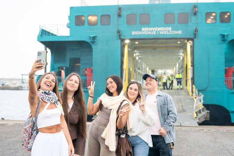 ¡Selfie antes de embarcar en el fast ferry de Baleària!