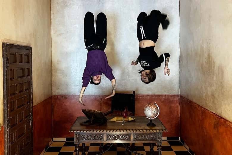 Upside down in Cervantes' office