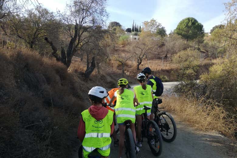 Haciendo una pausa durante el recorrido
